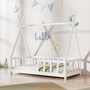 Giường tầng Montessori cỡ Twin cho trẻ em, khung giường bằng gỗ MDF, thiết kế dạng lều nhà cho phòng ngủ bé trai hoặc bé gái - Product Image 2