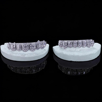 Grillz personnalisés en argent sterling 925, sertis de moissanite VVS, coupe coussin, style Hip Hop, passe le testeur de diamants, pour lune de miel