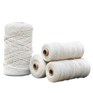 Suministro de fábrica, hilo de algodón trenzado de 3 capas, hilo de ganchillo, cuerdas de macramé