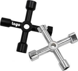 Jeu de clés à robinet 4 voies personnalisé, clé robuste en acier pour robinet d'eau et robinetterie, outil utilitaire multifonctionnel pour vannes, extérieur - Product Image 2