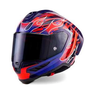 Casco de Motocicleta Integral de Fibra de Carbono para R10, Anticaídas, con Visera Antivaho para Carreras en Pista Alpinestars - Product Image 1
