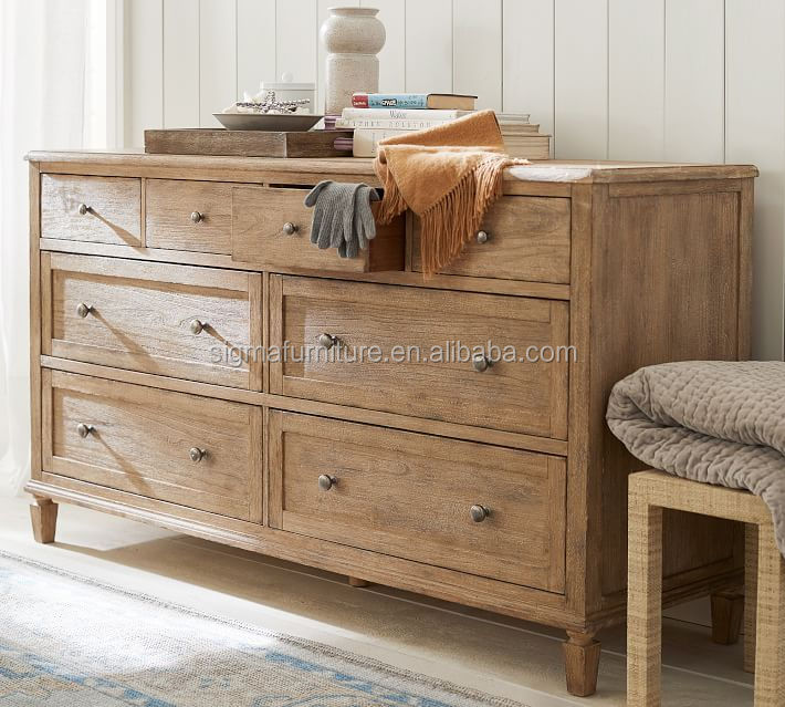 modern high-quality furniture indoor furniture bedroom set 8-Drawer Wide Dresser