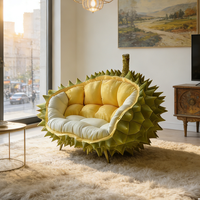 Canapé en forme de durian doux et confortable, siège rembourré en mousse, fauteuil inclinable, style nordique minimaliste, appartement, chambre à coucher, fauteuil relaxant