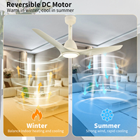 Ventilateur de plafond LED contemporain de 52 pouces avec moteur DC et télécommande, éclairage intégré, économie d'énergie