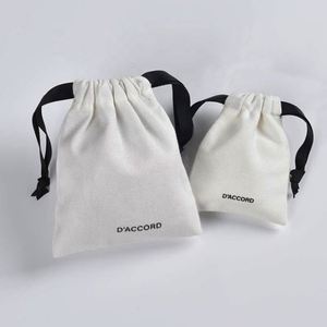 Custom <b>Drawstring</b> Small Cotton Bags Transfer Jewelry Tableware Portable Storage Canvas <b>Pouch</b> - Product Image 1