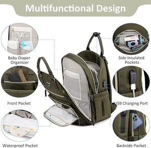 Muestra gratuita de bolsas de pañales multiusos para madres viajeras, juego de cuatro piezas de bolsas de pañales para bebé de buena calidad - Product Image 2