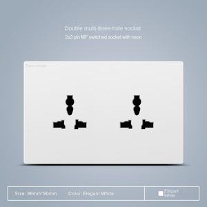 Prise murale multifonctionnelle à écran tactile de norme britannique avec USB Type-C, double prise universelle à 3 broches, voyant lumineux, matériau PC - Product Image 3