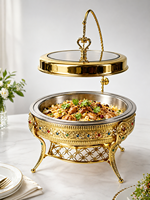 Chauffe-Plat Portable Liyunda de Luxe en Acier Inoxydable à Alcool pour Buffet, Camping, Mariages et Banquets Familiaux