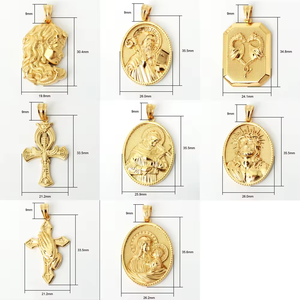 Colgante de Medusa religiosa Jesús chapado en oro de 18K para hombre diseño 3D, colgantes de joyería de moda de acero inoxidable personalizados para collar - Product Image 2