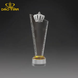 Заводская оптовая продажа, дешевые трофеи из чистого стекла, индивидуальные трофеи, медали, бляшки, цветные хрустальные короны, трофеи для членов <span class=keywords><strong>mvp</strong></span> - Product Image 3