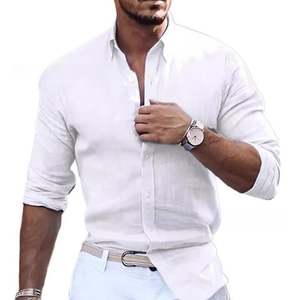 <span class=keywords><strong>Chemise</strong></span> habillée pour homme sur mesure Coupe régulière Rayures fines Boutons sur le devant Col boutonné <span class=keywords><strong>Chemise</strong></span> décontractée pour homme - Product Image 3