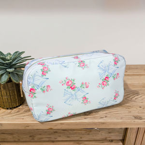 2025 New Trend Bow for Pink Blue Design Nylon Makeup <strong>Bag</strong> for Toiletry Organizer Multiple Sizes Travel <strong>Cosmetic</strong> <strong>Bag</strong> for Women - Product Image 3