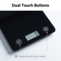 Balance de cuisine numérique de haute précision 5 kg/1 g avec écran LCD en verre trempé 21x21 cm, 6 unités et fonction tare pour la pâtisserie à domicile