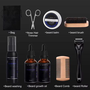 Kit per la Cura della Barba da Uomo con Olio, Rasoio, Pettine, Balsamo, Etichetta Personalizzata e Confezione, Set per la Crescita della Barba Pura per Gentiluomini - Product Image 2