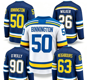 Maillot de hockey bleu roi pour homme St. Louis Blues, col en V, imprimé par transfert thermique, respirant, anti-humidité, vêtement de hockey sur glace à manches courtes - Product Image 1