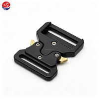 Accessoires de quincaillerie de qualité supérieure, alliage de zinc, largeur intérieure 40 mm, épaisseur 6 mm, clips métalliques noirs, boucles Cobra pour ceinture en nylon