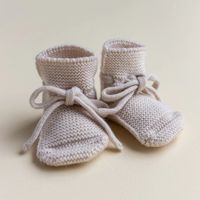 Personnalisé 100% coton biologique hiver mignon bébé bottes et chaussettes chaudes chaussures tricot literie pour enfants