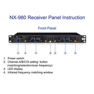 Microphone <span class=keywords><strong>sans</strong></span> <span class=keywords><strong>fil</strong></span> UHF professionnel Nuoxun à 4 canaux à col de cygne pour salle de conférence - Product Image 3