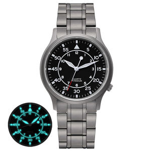 カスタムロゴ50M防水チタン合金スポーツウォッチ男性用超発光デュアル数値VH31 Movtクォーツファッションスタイル - Product Image 1