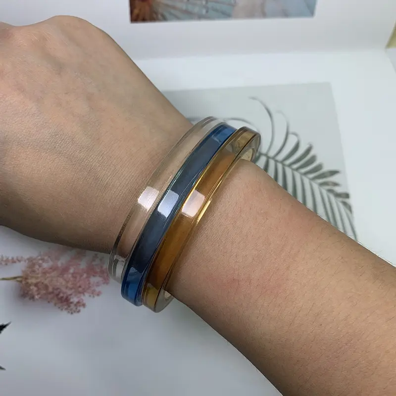 Peichi cellulose acetate bangles bracelet cuff acrylic resin cuff fashion jewelry for women