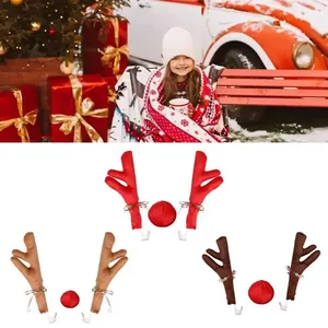 <span class=keywords><strong>Reno</strong></span> decoración alce asta <span class=keywords><strong>coche</strong></span> vehículo nariz cuerno disfraz decoración conjunto Rudolph Navidad <span class=keywords><strong>Reno</strong></span> astas nariz roja adornos 1 ud. - Product Image 4