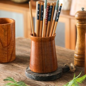 Acacia Wood Utensil Holder Set 6-7.9in Multipurpose <b>Kitchen</b> <b>Storage</b> Eco-Friendly Organizers - Product Image 4