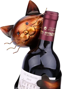 ออกแบบใหม่แมวจัดแต่งทรงผมโลหะชั้นวางไวน์เครื่องประดับโมเดิร์นสไตล์ยุโรป Minimalist ผู้ถือไวน์ตกแต่ง - Product Image 3