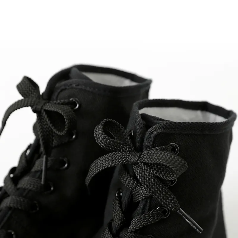 High-top Soft-soled Canvas Lace-up Black Jazz Dance Boots Dance Practice Shoes Adult Men And Women