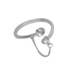 S925 Silver Open Ring <b>for</b> Female DIY Accessories 6-8 Pearl Empty <b>Tray</b> Oval Pattern Semi-Finished 2037 Finger <b>Jewelry</b> - Product Image 5