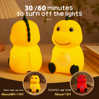 Veilleuse en silicone en forme de dinosaure de dessin animé, commande tactile, changement de couleur, rechargeable par USB, mini lampe LED pour la chambre d'enfant