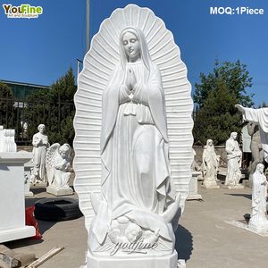 Estatuas de la Virgen María en Piedra de Mármol Blanco para Iglesias Católicas - Product Image 2