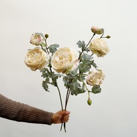Künstliche Blumen, Ranunkeln, Seerosen, Vintage-Ölgemälde, Pfingstrosen, Hochzeits- und Heimdekoration, Büroverschönerung