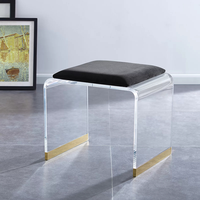 Tabouret d'atelier en acrylique clair et en cristal, design moderne, meuble en plexiglas, idéal pour un placard, 1 pièce