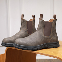Chaussures de couple en cuir PU, bottes d'automne habillées pour hommes, bottes de désert en cuir pour hommes