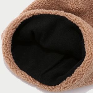 Ensemble bonnet et écharpe en laine d'agneau pour l'hiver, protection des oreilles, bonnet en fourrure pour homme et femme, bonnet en fourrure pour l'extérieur - Product Image 6