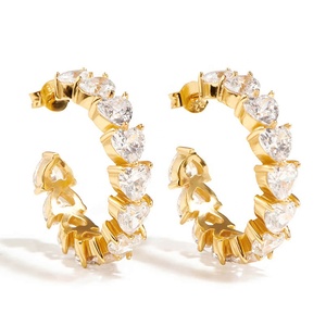 Pendientes de aro de Amore elegantes personalizados de oro y plata 2024 joyería de alta calidad de tendencia 925 de tendencia - Product Image 1