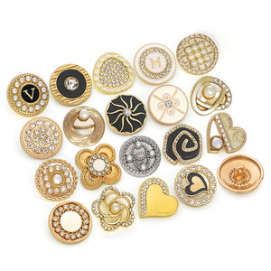 KUNSHUO <b>Button</b> Factory Rhinestones women ladies Clothes Clothing Coat Gold Shank Metal pearl <b>buttons</b> for clothes ladies Clothing - Product Image 6