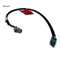 Rangkaian Kabel Multi-Sensor Mesin Otomotif dengan Tabung Bergelombang, Konektor Cyan, Kabel Kustom OEM 12V 24V