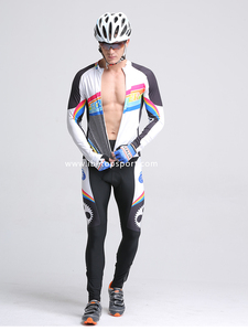 Ensemble de maillot de cyclisme décontracté à manches longues, rayures arc-en-ciel, léger et respirant, pour les trajets quotidiens et le cyclisme - Product Image 1