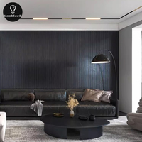 Lampadaire design moderne avec support incurvé en marbre noir Source de lumière LED pour le salon ou la chambre à coucher