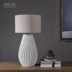 Merlin moderno Living Water Drop Ripple lampada da tavolo <span class=keywords><strong>bianco</strong></span> <span class=keywords><strong>noce</strong></span> ceramica decorazione per la decorazione della casa luce accattivante - Product Image 4