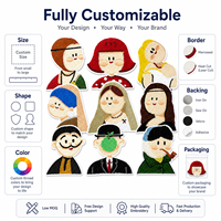 Écussons brodés personnalisés, motifs de dessins animés, portraits célèbres, vente en gros, OEM, badges de figurines mignonnes pour pulls, vêtements, vestes, sacs, DIY