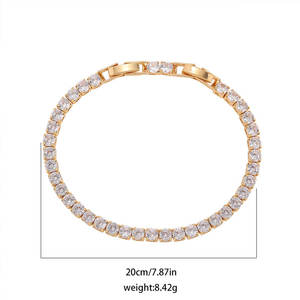 Bracelet et jonc en acier inoxydable anti-ternissement et étanche, plaqué or 14K 18K, style tennis, pour femmes - Product Image 6