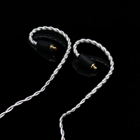 Câble d'écouteurs HIFI 120 cm, fil de cuivre monocristallin à 4 brins plaqué argent, haut-parleur de 10 mm, interface 3,5 mm
