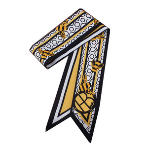 100% Twill <strong>Silk</strong> <strong>Scarf</strong> New Luxury Brand Skinny <strong>Scarf</strong> for <strong>Women</strong> Digital Printing Head <strong>Scarf</strong> Long Handle Bag Ribbons - Product Image 2
