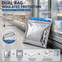 Sac de livraison alimentaire isotherme personnalisé avec logo, pochette thermique en feuille d'aluminium, chaîne du froid, fermeture éclair refermable, garde au froid et au chaud, vente en gros