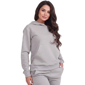 Sudadera con Capucha Larga de Invierno para Mujer, Color Rojo Sólido, Transpirable, Informal, de Forro Polar, con Bolsillo Tipo Canguro, Talla Grande - Product Image 5