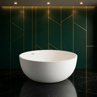 Baignoire SPA pour la conception de salles de bain d'hôtel, baignoire ovale autoportante d'angle pour intérieur, nouvelle matière en pierre artificielle
