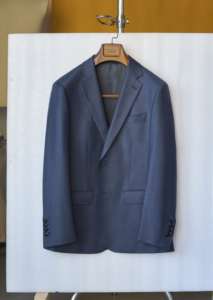 809 90% Wool Men's Business Blue <strong>Customized</strong> Logo V-neck <strong>Suits</strong> Italian Style Office <strong>Suit</strong> - Product Image 2