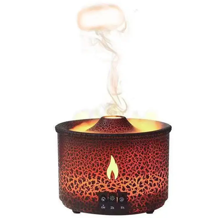 2023 New Arrivals 360Ml Smart Ultrasonic Essential Oil Diffuser Simulate Volcano Humidifier Aroma Diffuser with Remote Control